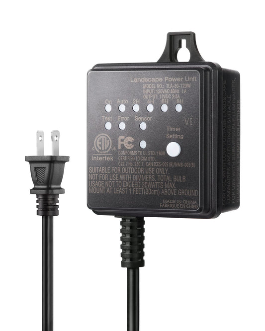 Rynx | Dewenwils 30W Outdoor Low Voltage Transformer With Timer And Photo Cell Light Sensor, 120V AC To 12V DC, Weather Resistant, Special