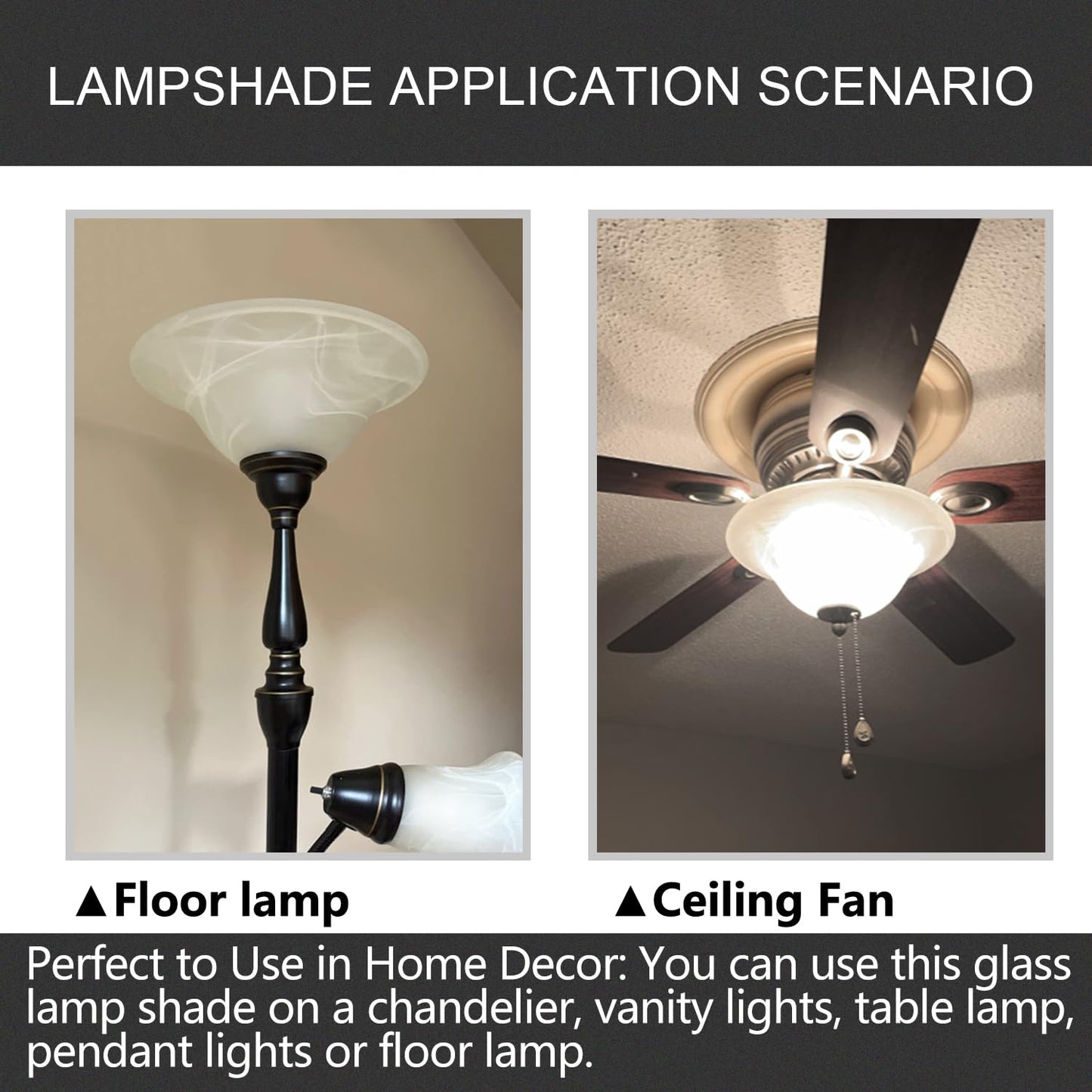 Rynx | Lhlyclx Antique Alabaster Floor Lamp Shade Replacement - 12'' White Torchiere Shade