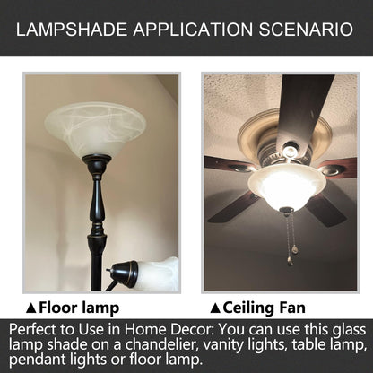 Rynx | Lhlyclx Antique Alabaster Floor Lamp Shade Replacement - 12'' White Torchiere Shade