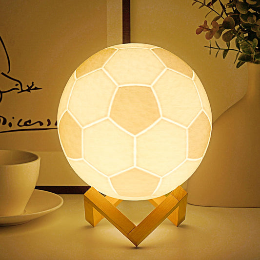 Rynx | Mydhall Football 3D Night Light, 16 Colors Football Light Toy Sport Fan Football Decor For Boys Room Birthday Gift Lamp (7.1 Inches), F