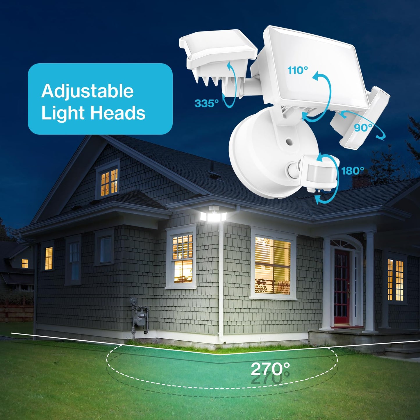 Rynx | Olafus 65W LED Floodlight With Motion Sensor, Ip65 Waterproof, 6000Lm For Outdoor Security, White