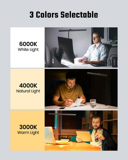 Rynx | Superdanny LED Desk Lamp, Adjustable Goose Neck, 12W Touch Control, Eye-Friendly Black Clip Light
