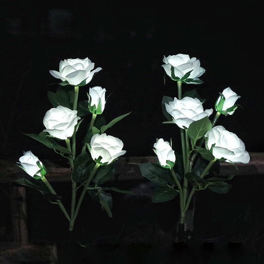 Rynx | Sun Garden Rose Light, Decorman 2 Pack Realistic Sun Outdoor Flower Lights Waterproof Led Stake Landscape Decorative Lights