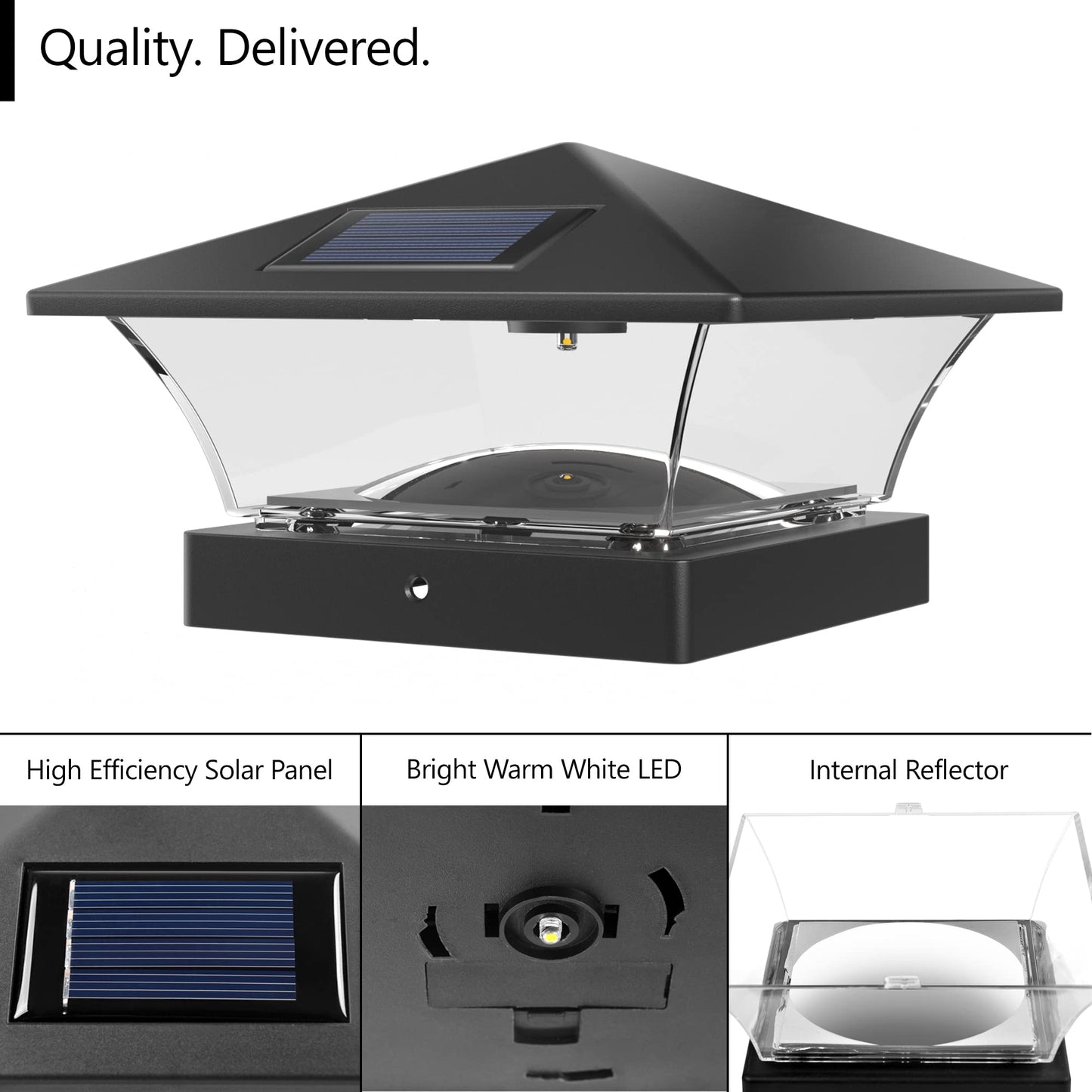 Rynx | Davinci Lighting Solar Post Cap Light - LED Light For 4X4 5X5 6X6 Fences & Terraces