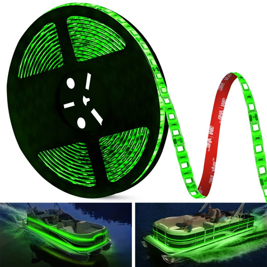 Rynx | V lighting 25Ft Led Boat lamps, Waterproof Marine Pontoon Led Strip lights, Boat Deck Interior lights, Boat Accessories, Under Gunnel Lights, Night Fishing Lights For Pontoon Fishing Boats (Green)