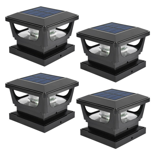 Rynx | Sumaote Solar Post Light Outdoor, Ip65 Waterproof, 4 Pack, For 4X4/3X3 Supports, White