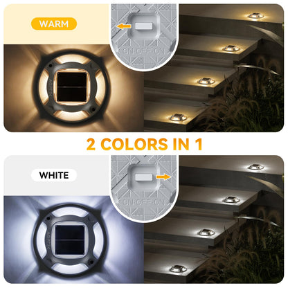 Rynx | Agptek Solar-Powered Driveway Light 12 Pack, Waterproof LED Pathway & Dock Lights, Warm & White