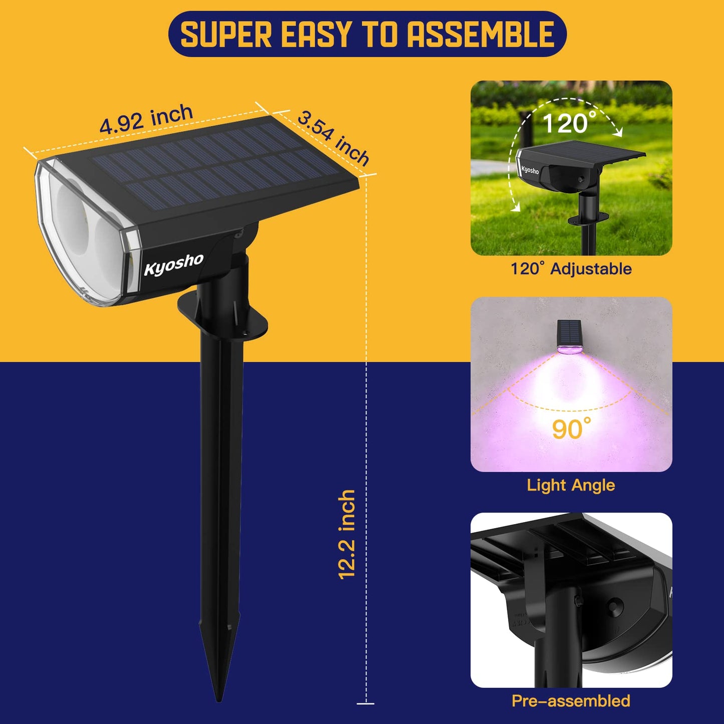 Rynx | Kyosho Color-Changing Outdoor Light, 9 Modes, Waterproof Rgbw Spotlight, 4 Pack