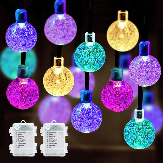 Rynx | Battery Powered Light Strings 2 Pack 200 LED 80Ft Multi-Color Fairy Lights With 8 Light Modes Waterproof Twinkle Lights For Christmas Bedroom Wedding Party Christmas Stocking Decoration