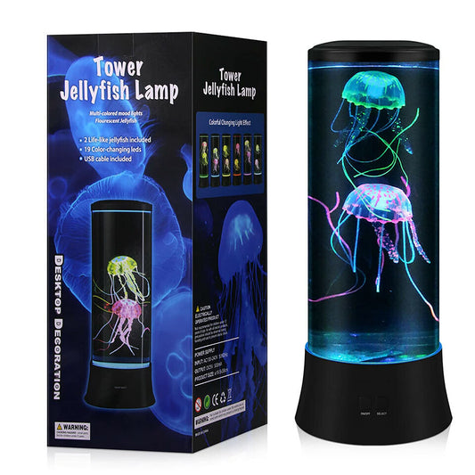 Rynx | Meloki Jellyfish Lamp, Led Nlight Light With 7 Color Changing Mood Lamp For Adults Kids, Large Electric Jellyfish Night Lamp For Decorating Home Office, Premium Gift For Christmas, Halloween