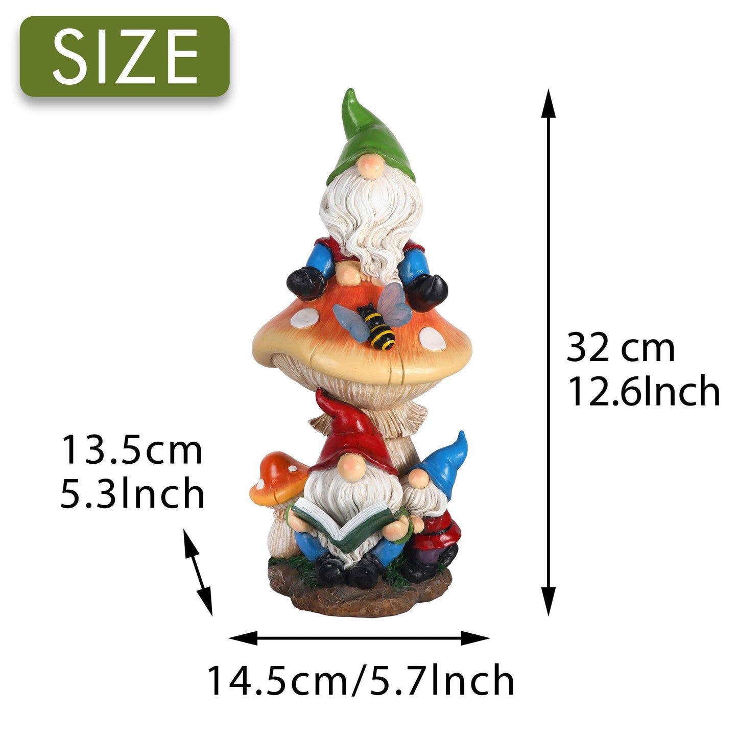 Rynx | Teresa'S Collections Garden Gnome Statue With Solar Light - 12.6" Resin Outdoor Decor