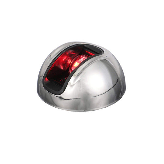 Rynx | Attwood Nv3012Ssr-7 Lightarmor 2-Mile Vertical Surface Mounted Navigation Light, Red LED Lighting, Round Stainless Steel Housing