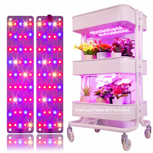 Rynx | Dommia Plant Growth Light, 12W Ultra-Thin Plant Lighting, Full Spectrum With 90 LEDs, 2Pcs DIY Mounting [Grow Light] Strip For Indoor Garden Greenhouse Aquarium Hydroponics