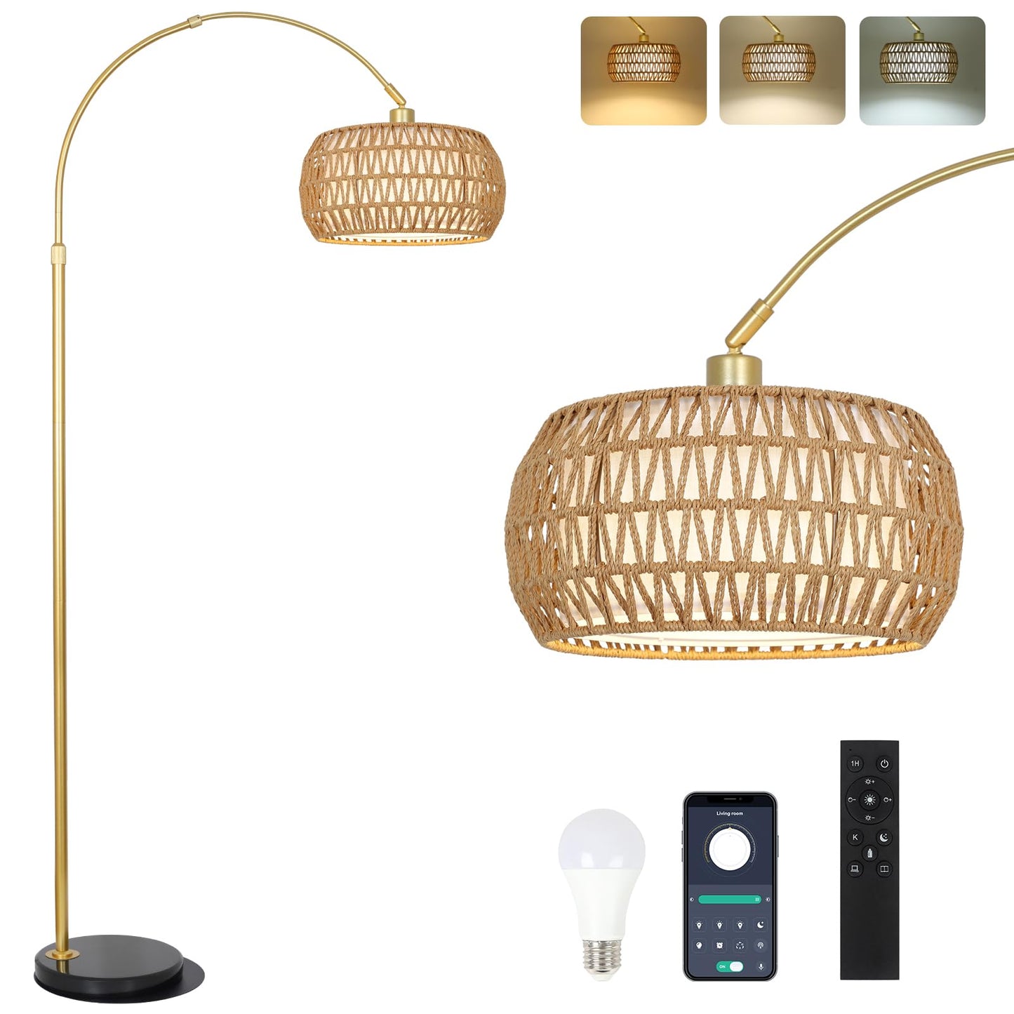 Rynx | Moragin 2 Pack Gold LED Wireless Table Lamps Rechargeable, Wireless Touch Lamp Battery Powered - Waterproof - For Outdoor Patio/Rest