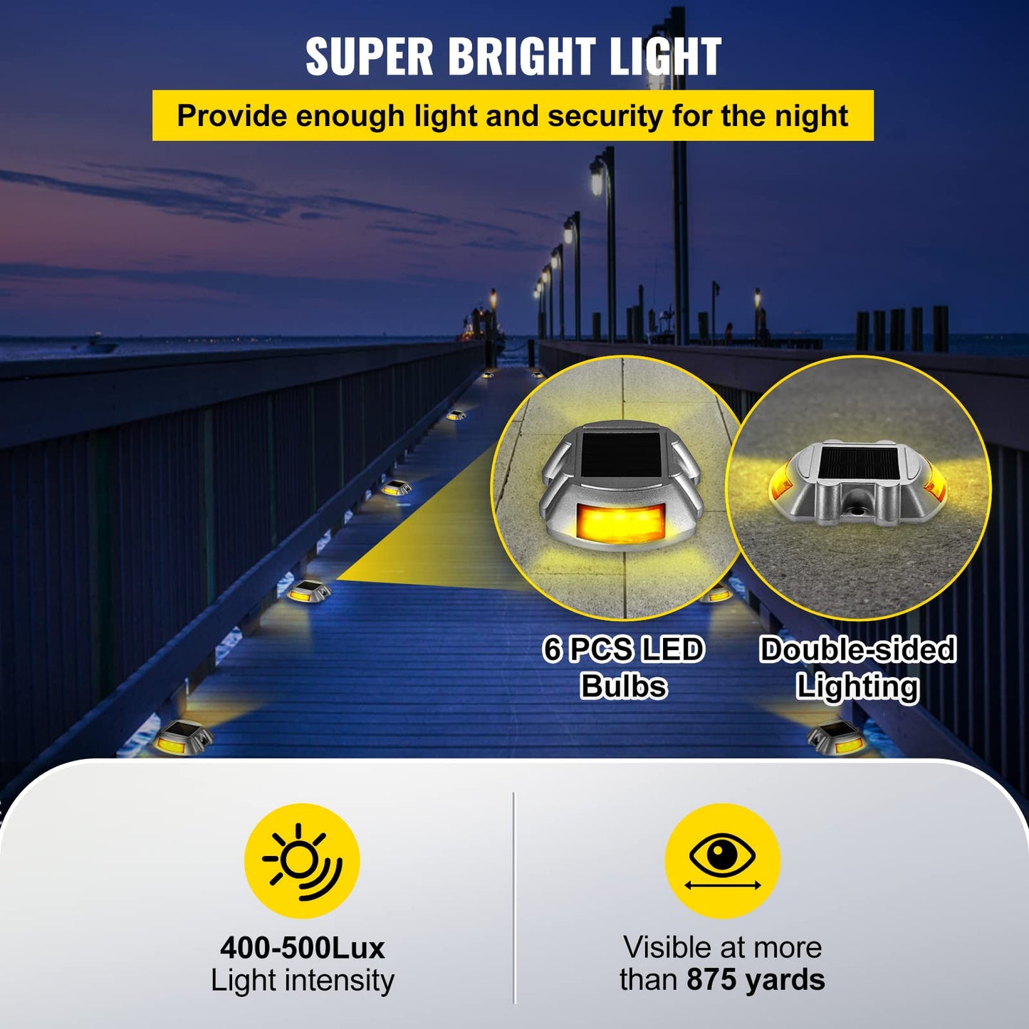 Rynx | Happybuy 8-Pack Solar-powered Lights, Clear Orange, Waterproof Led Boat Places for Garden Paths