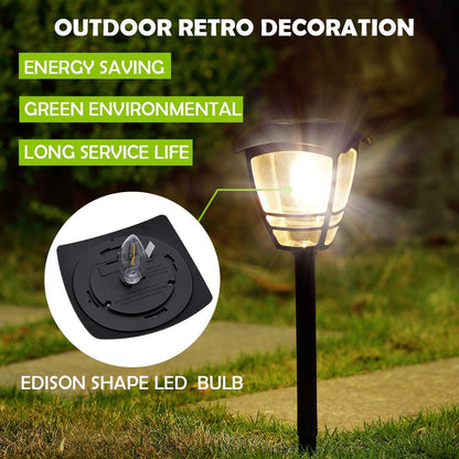 Rynx | Magic Gift Vintage Solar Light, 4 Pack, Warm White LED Bulbs for Garden & Pathway