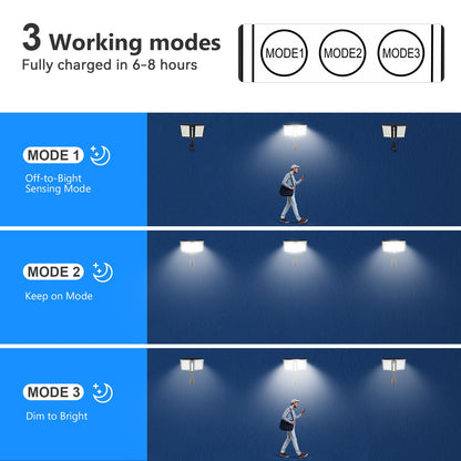 Rynx | Papasbox Sollys Outdoor - Motion Sensor Led Floodlight, Waterproof, Remote Control, 3 Modes