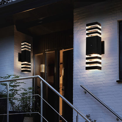 Rynx | Zhmdjdsh Dusk To Dawn Outdoor Wall Lamps - 3000K Warm White Aluminium Up/Down Veranda Lights