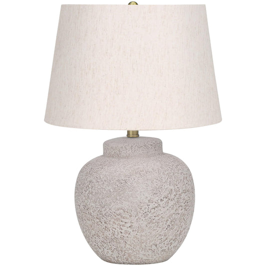 Rynx | Monarch Specialties 9732 Lantern Table Lamp, Cream Concrete, Ivory Shade, Modern Lighting-22 H Table, 15" L X 15" W X 22" H