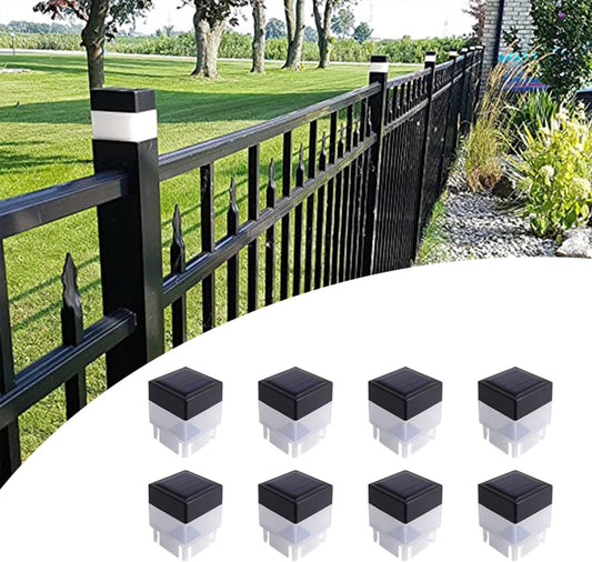 Rynx | Ouyangl Solar Led 2In X 2In(5Cm X 5Cm) Fence Post Cap For Wrought Iron And Aluminum Or Garden, Solar Fence Light White Light - 8 Pack Black, White 432