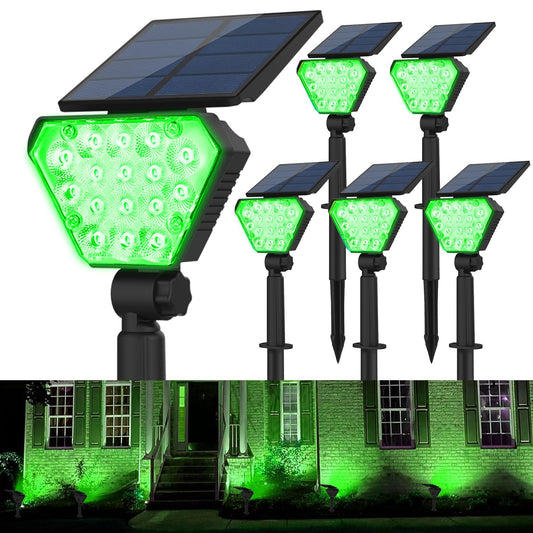 Rynx | T-Sol Green Solar Spotlights Outdoor Solar Green Lights Green Outdoor Lights Solar Landscape Lights Ip65 Waterproof, Auto On/Off