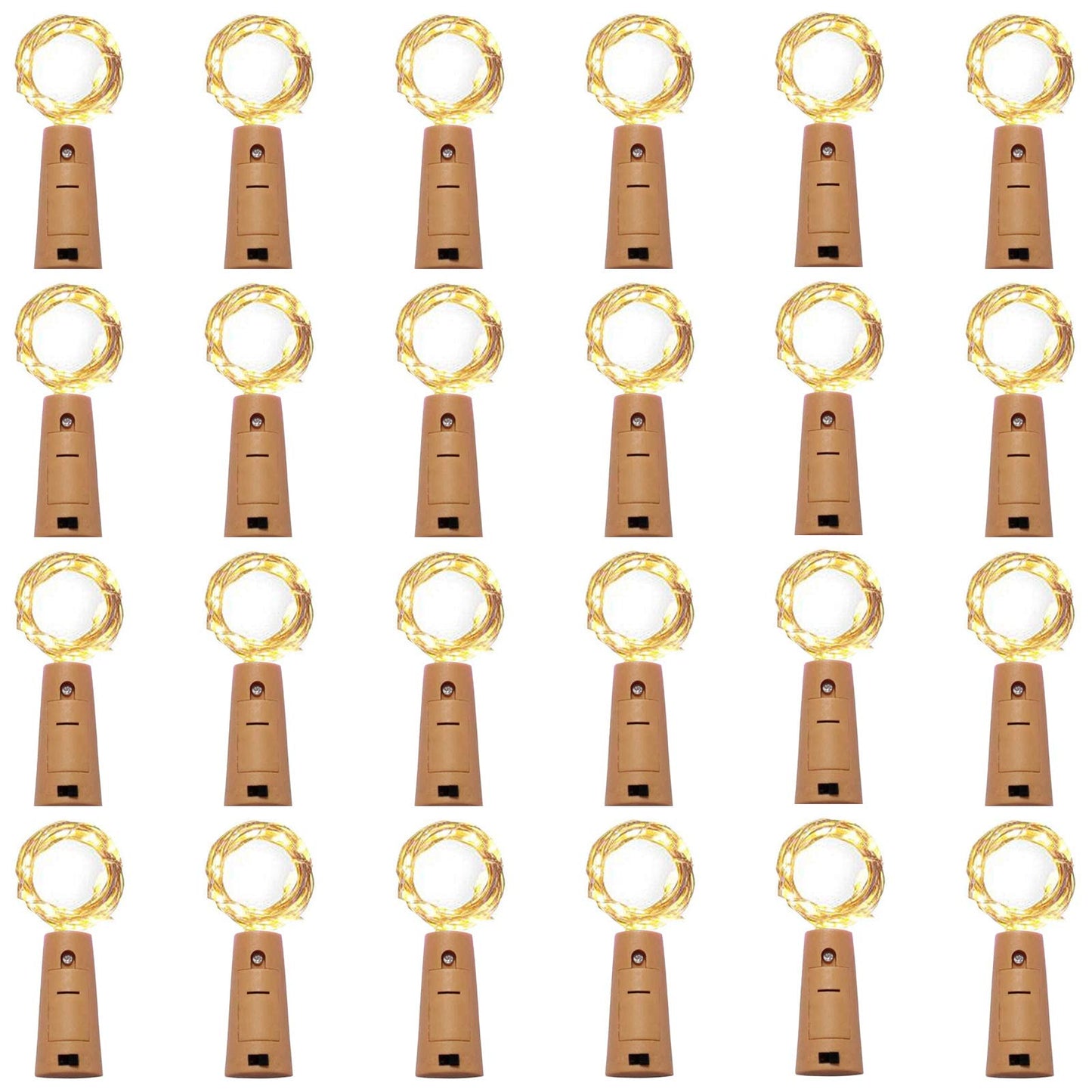 Rynx | 24 Pack 20 Led Wine Bottle Cork Lights, Adventurous Mini String Lights Copper Wire, Battery Powered Star Lights For Diy, Christmas, Halloween, Wedding, Party, Indoor&Outdoor (24 Pack, Cool White)