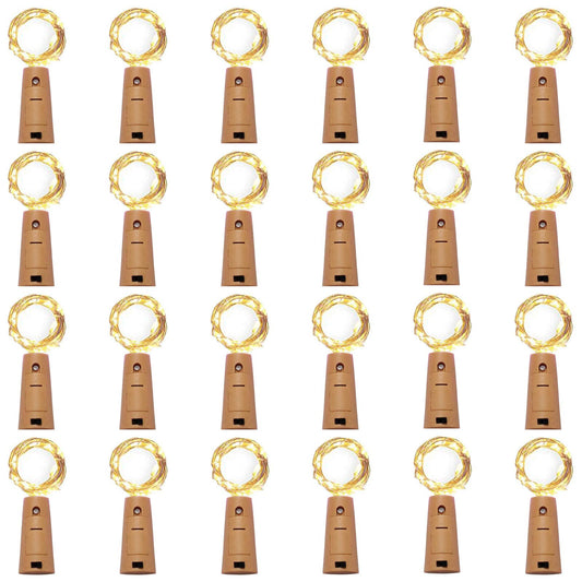 Rynx | 24 Pack 20 Led Wine Bottle Cork Lights, Adventurous Mini String Lights Copper Wire, Battery Powered Star Lights For Diy, Christmas, Halloween, Wedding, Party, Indoor&Outdoor (24 Pack, Cool White)