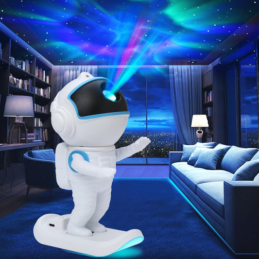 Rynx | Star projector with astronaut design and remote control - Galaxy night light for bedroom, children and adults gift for birthdays Christmas