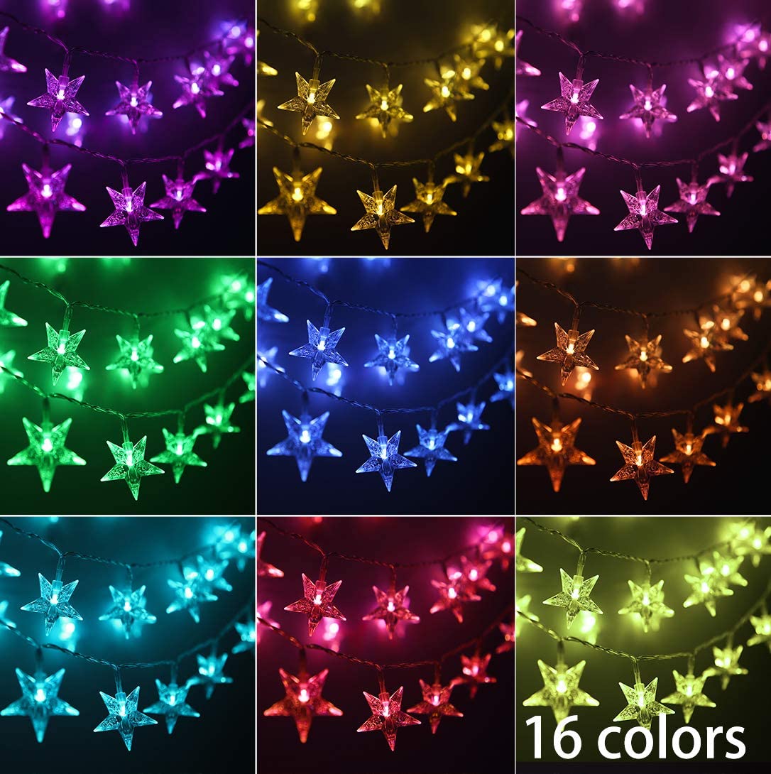 Rynx | Minetom 33Ft 100 Led Color Changing Star String Lights With Remote Control, Waterproof For Indoor/Outdoor Use