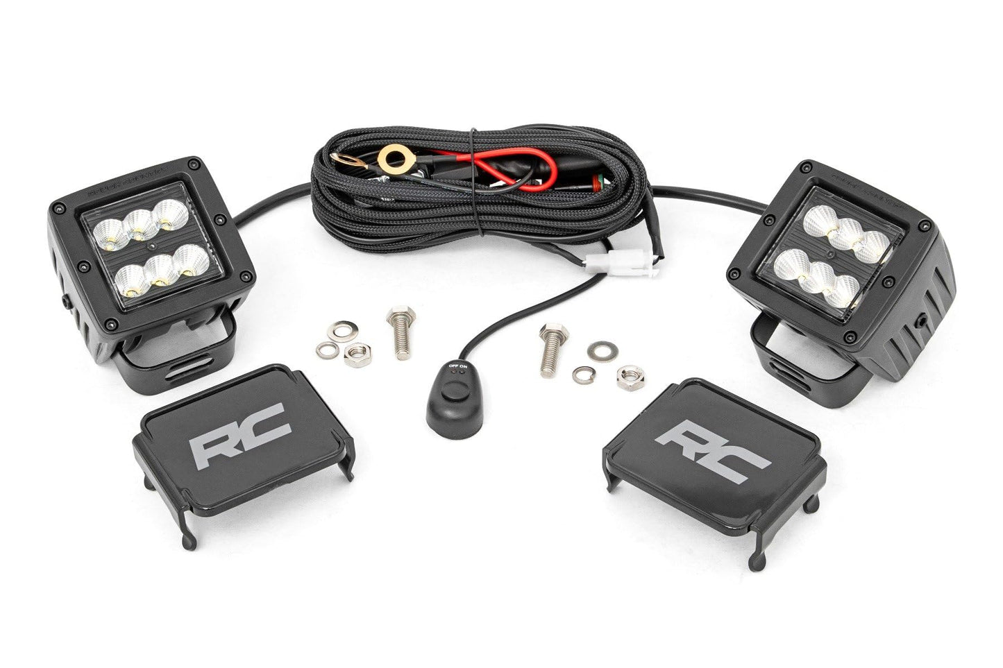 Rynx | Rough Country 2" Black Series Square Cree Cube Led Lights | Flood - 70133Bl