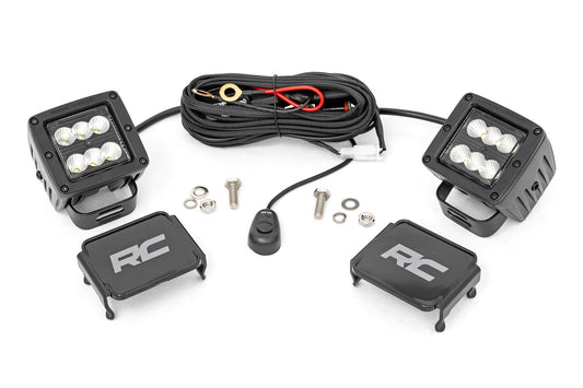 Rynx | Rough Country 2" Black Series Square Cree Cube Led Lights | Flood - 70133Bl