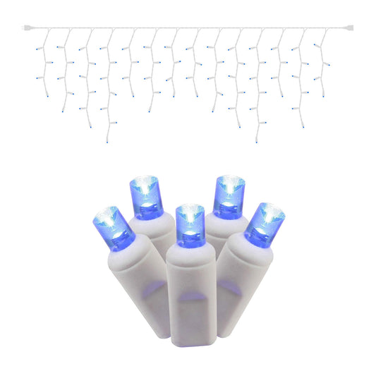 Rynx | Vickerman 70 Blue Wide Angle Led Ikebana Lights On White Wire, 9' Christmas Simple Mold Light Strand