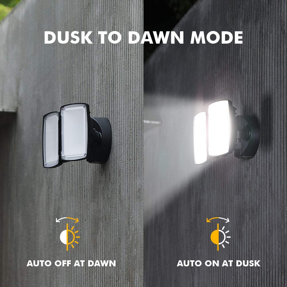 Rynx | Lutec 32W Double-Head Led Floodlight, 3500 Lumen, 5000K, Waterproof Outdoor Security Light