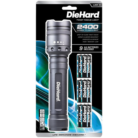 Rynx | Diehard 2,400 Lumen Precision Focus Flashlight, 41-6124, Gray
