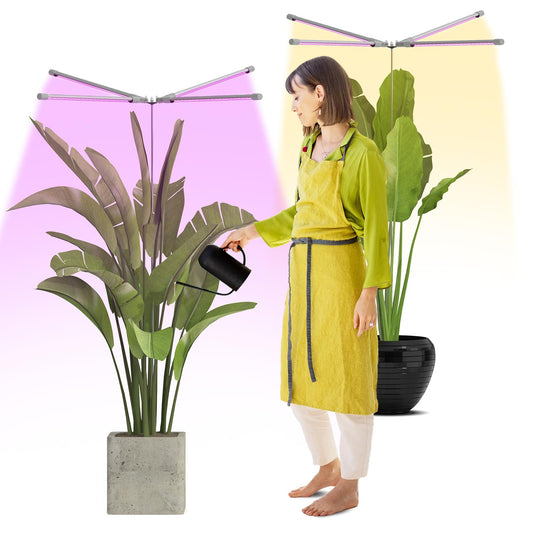 Rynx | LED Plant Growth Light Indoor: 2 Pack Full Spectrum Grow Light Strips, Height Adjustable Plant Stand For Small Large Plant Germination Growth