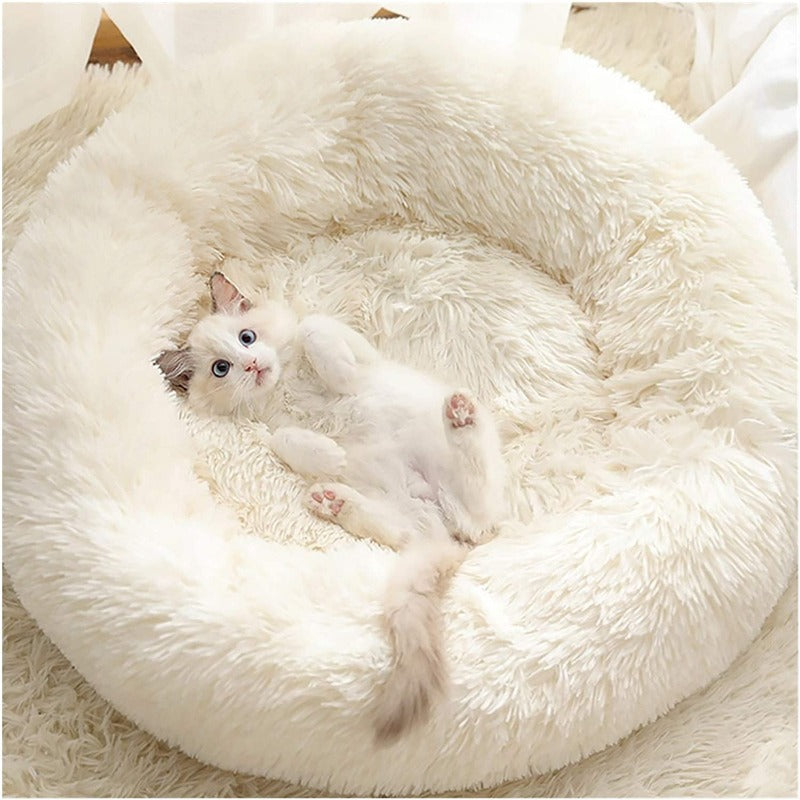 Rynx | PawNest Calming Donut Cat Bed | Round Plush Nest | Stress-Reducing & Cozy | Perfect for Cats & Small Dogs