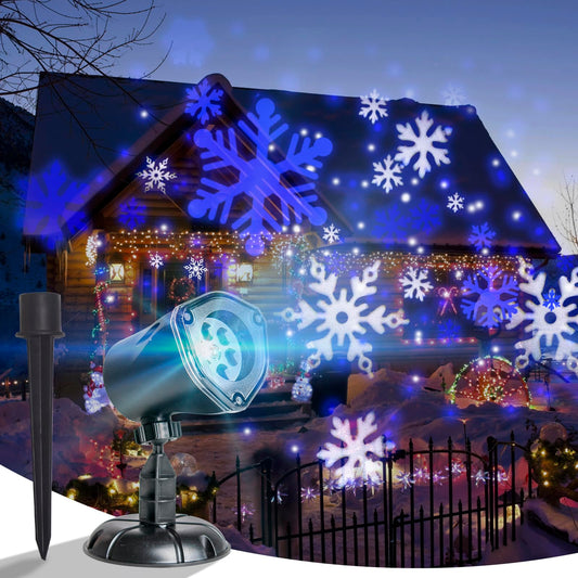 Rynx | Vanthylit Christmas Projection Light - Blue Snowflake, Waterproof Led For Indoor & Outdoor Decoration