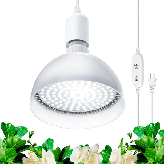 Rynx | Barrina Led Grow Light Bulb With Timer And Hanging System, 25W Full Spectrum, 4H/9H/14H Timer, Hanging Grow Light For Indoor Plants With 16.4Ft Power Cable, Plug In Pendant Lamp For Plants