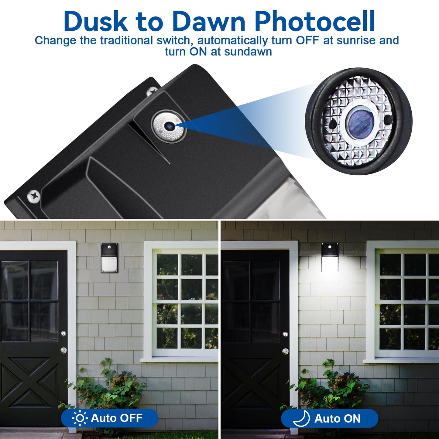 Rynx | Ltblight 18W Dusk To Dawn Led Wall Light, 1980Lm, Ip65 Waterproof, 2 Pack
