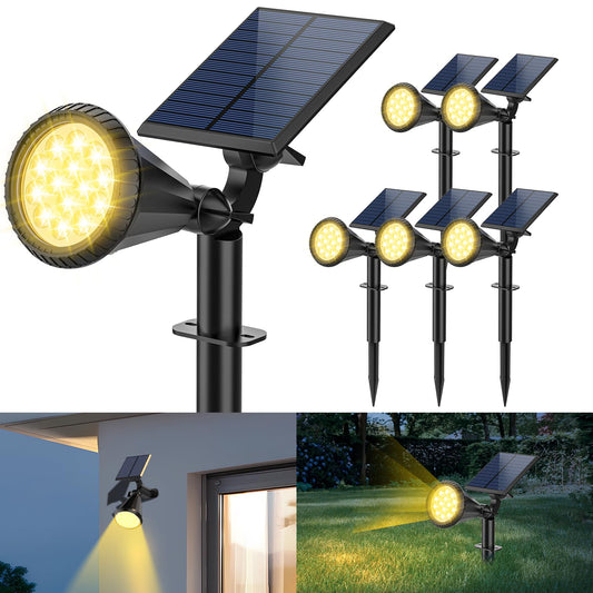 Rynx | Katipeal Solar Spotlight Outdoor, 4 Modes/6 Pack Solar Spotlights Waterproof, 180 Adjustable Power Line Landscape Lights, Outdoor