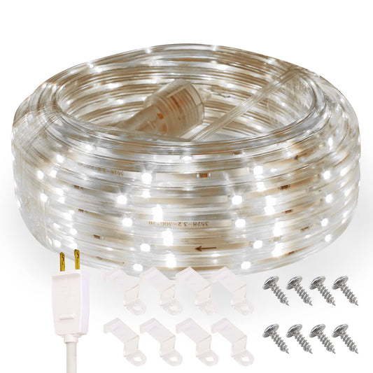Rynx | Areful Daglys Rope Light, 16.4Ft Flexible Waterproof LED Strip Light, Natural White, Indoor Outdoor Decorative Lighting For Home Christmas Holiday Garden Patio Party
