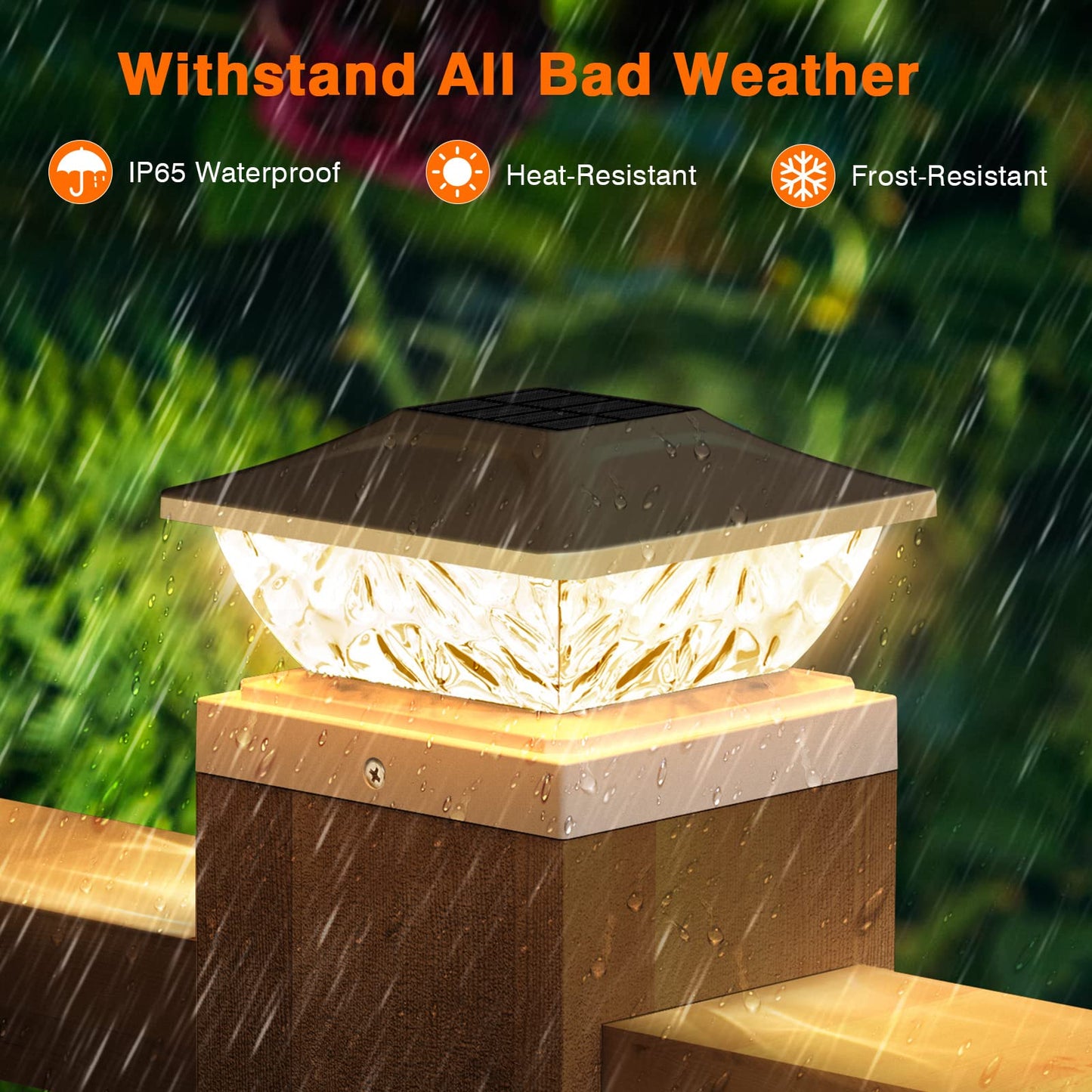 Rynx | Ensli Sol Post Hat Light 4 Pack - Waterproof, 2 Modes, Fits 4X4, 4.5X