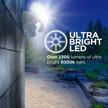 Rynx | Home Zone 2500 Lumen Led Outdoor Flood Security Light With Motion Sensor, White