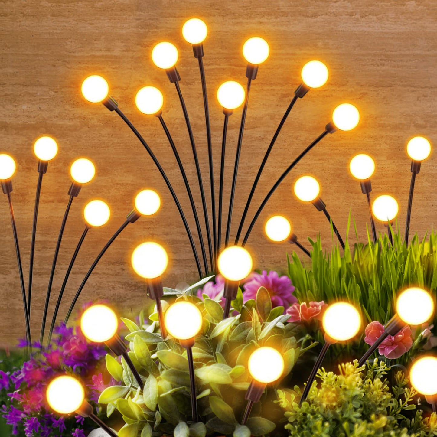 Rynx | Nfever Sunlight Outdoor Garden Decoration - 4 Pack Warm White LED Glittering Light Sources for Garden Path