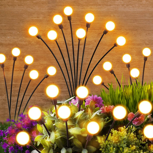 Rynx | Nfever Sunlight Outdoor Waterproof: 8 Pack 64 Led Glowworm Garden Solar Powered Lights - Bright Outdoor Pathway Lighting
