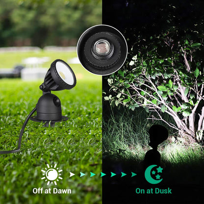 Rynx | Edishine Dusk To Dawn Led Spot Lights, 12W 4000K, Adjustable, Ip65 Waterproof, Warm White