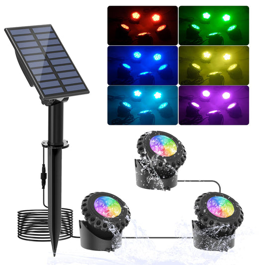 Rynx | T-Sun Sunlit Fountain Light - Rgb Color Changing Submersible Led For Pond, Aquarium & Garden