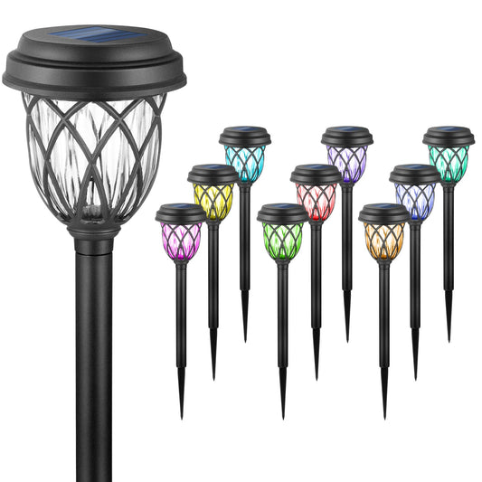 Rynx | Excmark 10 Pack Color Changing Solar Lights Outdoor Decorative For Garden Pathway, Solar Outdoor Decorations For Patio Garden Christmas.