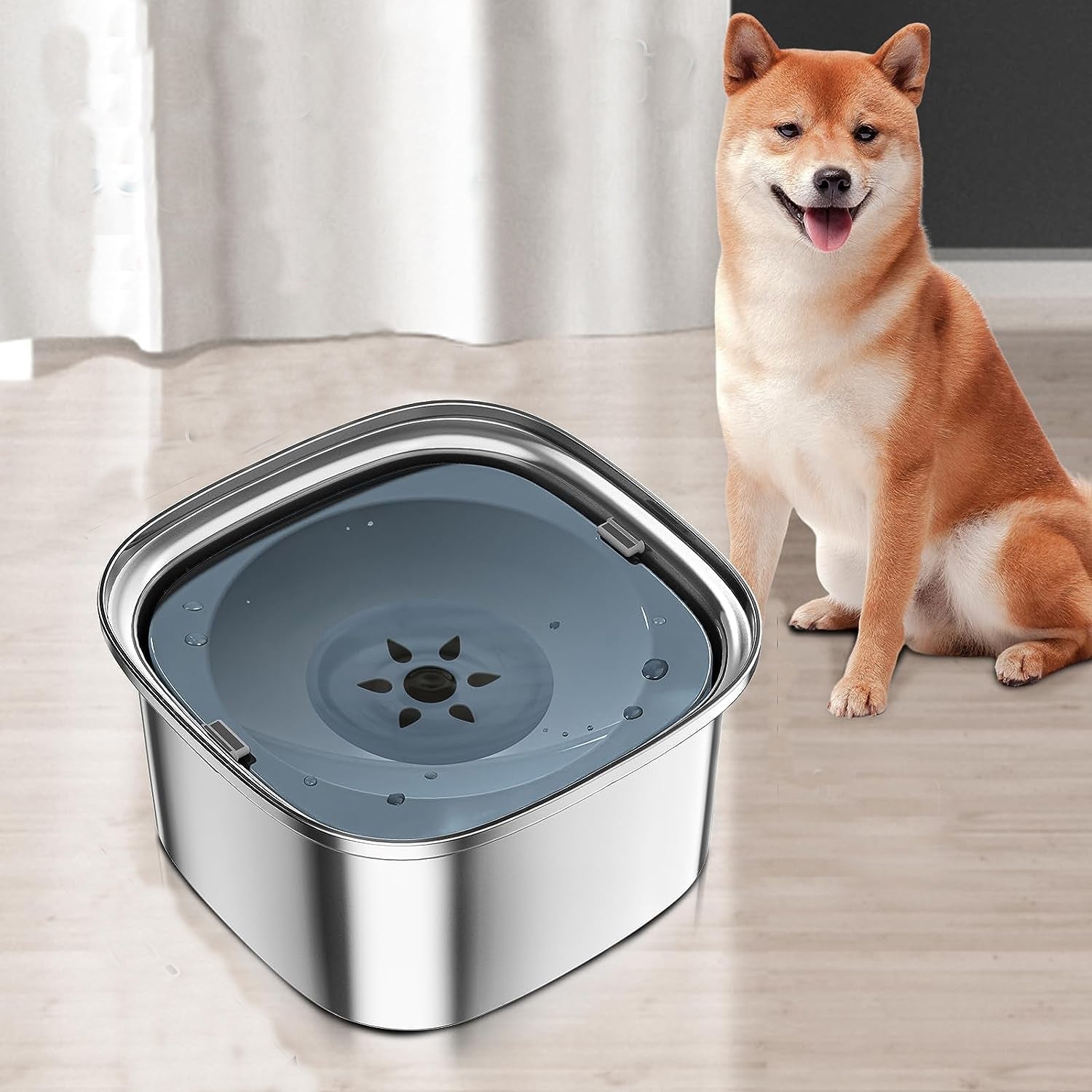 RYNX | Spill-Proof Water Bowl For Large Dogs Blue