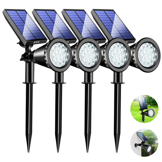 Rynx | Kev 800 Lumen Solar Spotlights Outdoor, 18 Leds Solar Flood Lights With 2 Modes & Adjustable & Ipx65 Waterproof, Solar Spotlight F